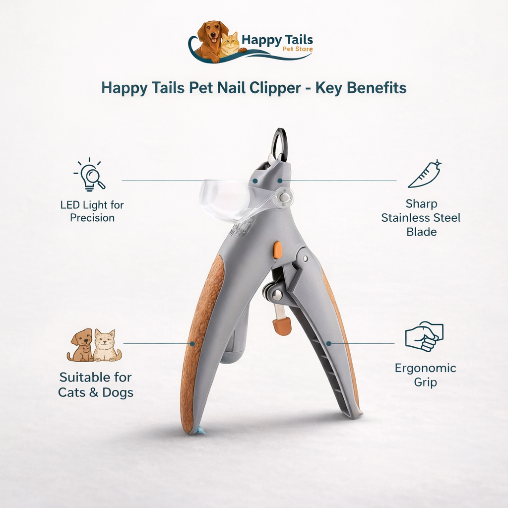 Happy Tails LED Pet Nail Clipper for Cats & Dogs