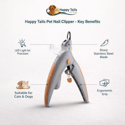 Happy Tails LED Pet Nail Clipper for Cats & Dogs