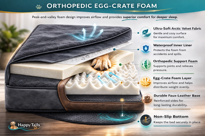Orthopedic Egg-Crate Dog Bed